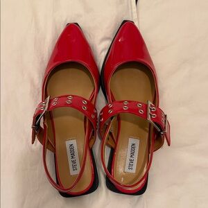Steve Madden Red Shoes with Buckle Detail